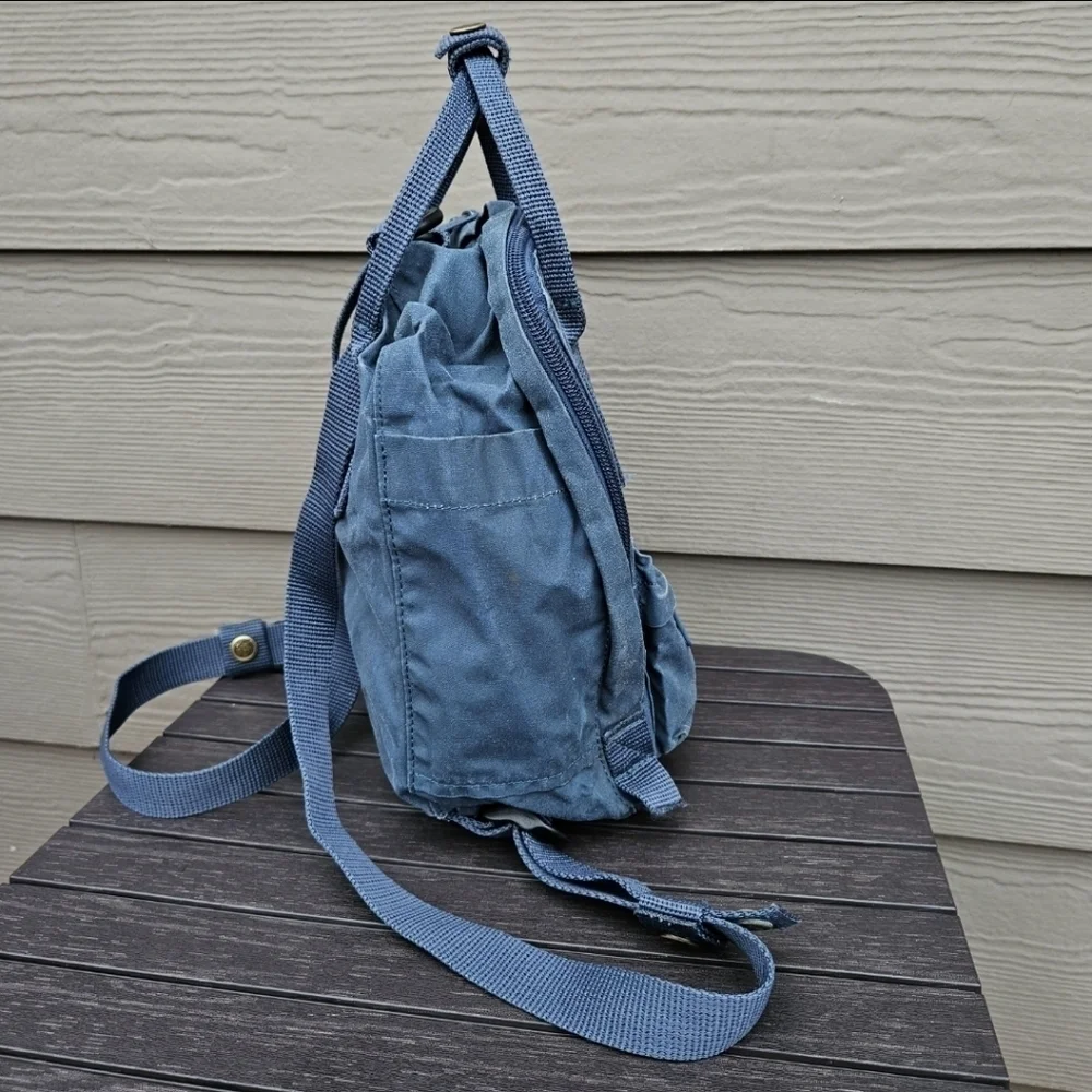 Fjallraven Kanken Mini Backpack Distressed Graphite Navy Blue Small Bag Travel